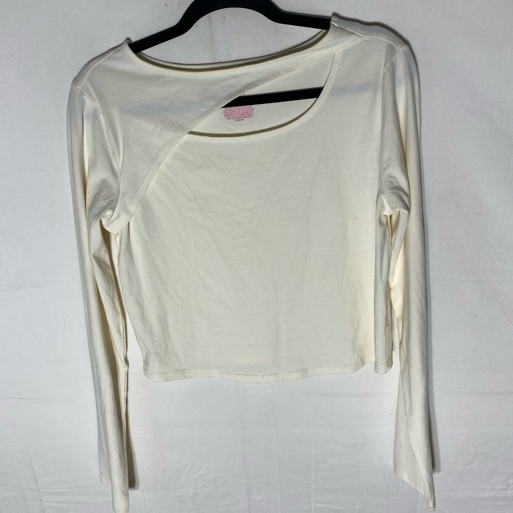 5/$25 NOBO No Boundaries Cream Long Sleeve Top With Collarbone Cut Out XL - Picture 13 of 13